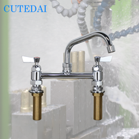 Robinet de salle de bain de cuisine commerciale finition chromée laiton 196mm-212mm trou réglable pont de bec exquis excentrique industriel