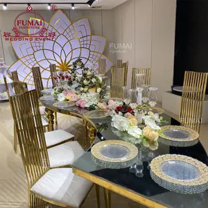 Party Mirror Glass Top S Round Shape Banquet Table For Sale