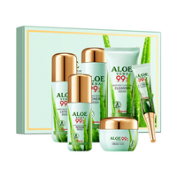 Ensemble de soins de la peau du visage anti-âge, éclaircissant et hydratant à base d'aloe vera, d'acide hyaluronique, de vitamine C et de rétinol, à base de plantes, pour tous les types de peau