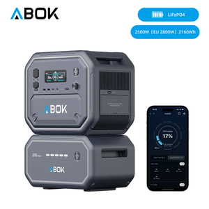 Station d'alimentation portable ABOK 2500W 2160Wh LiFePO4, charge rapide, haute capacité 10800Wh, générateur solaire mobile extérieur - Product Image 1