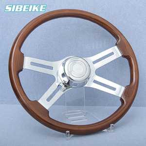 <span class=keywords><strong>4</strong></span> konuştu 18 inç gerçek ahşap klasik direksiyon 455mm Vintage Retro araba spor Tuning tekerlek - Product Image 5
