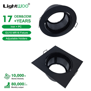 Support de Module LED Encastré pour Plafonnier, Cadre de Luminaire <span class=keywords><strong>GU10</strong></span> MR16 en Aluminium, Fer et Plastique, Rond ou Carré pour Bureau - Product Image 3