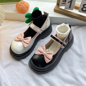 Летняя Новинка; Женская обувь на толстой подошве с бантом Мэри Джейн; Маленькие кожаные туфли; Повседневная обувь в стиле «Лолита» - Product Image 3