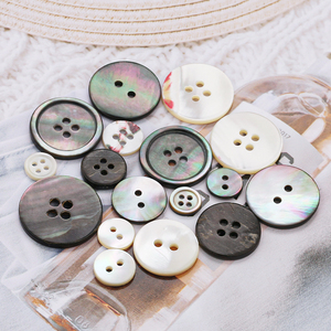 Nút vỏ thanh lịch với mẹ của Ngọc Trai phẳng, 4 lỗ khô nút tròn có thể làm sạch cho phụ kiện quần áo - Product Image 3