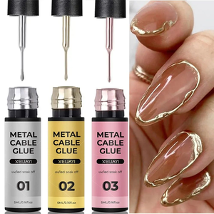 XEIJAYI Super Bright 5ml Gel Polish Français Effet Liner Métallique avec Chrome Rose Gold Argent Miroir <span class=keywords><strong>Vernis</strong></span> Gel UV - Product Image 3