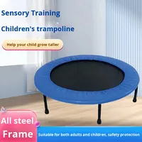 Trampoline rond à ressorts en PP pour enfants, pliable, antidérapant, salle de sport à domicile, maternelle, intérieur/extérieur, lit de saut