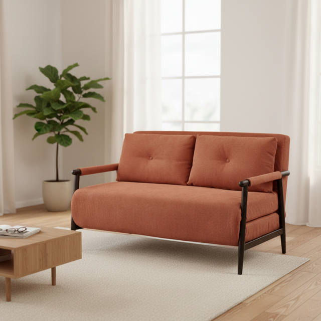 Modern 2-in-1 Fabric Folding Sofa Bed Comfortable 2-Seater Couch for Living Room Hospital Apartment Sleeping sofa and bed