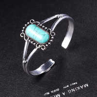 Bracelet manchette bohème en turquoise d'Afrique du Sud pour femme, bijoux faits main du sud-ouest, bracelet multi-gemmes en turquoise