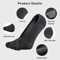 Chaussettes courtes pour hommes personnalisées à cinq doigts, en coton, coupe basse, style mocassin, antidérapantes, motif animalier, pour l'hiver