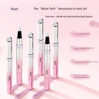 Nouveau Stylo Nail Art PAZT Armor 6-en-1 Multicolore Effet Œil de Chat, Gel de Base et de Finition Non-Aviliant pour Salons de Manucure 2026