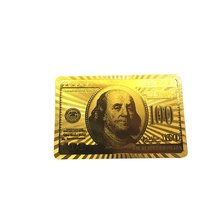 GS-18074 Custom US Dollar Playing Cards Gold Plated Playing Cards