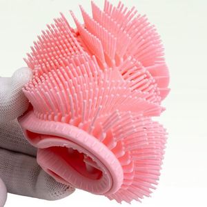 Hot Selling Double-Sided Silicone Bath Body <b>Brush</b> Massage Scrubber Shower Exfoliating Cleaning <b>Brush</b> for Skin Care - Product Image 4
