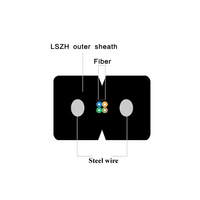 Fabrication de câble de dérivation à fibre optique GJXFH / GJXH Ftth 1 Core avec fil d'acier ou éléments FRP