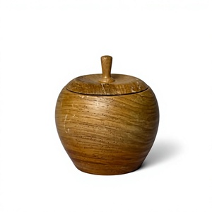 Wooden Snack Storage <b>Container</b> with Solid Wood Lid Wooden Cookie Jar for Kitchen Counter Storage - Product Image 2