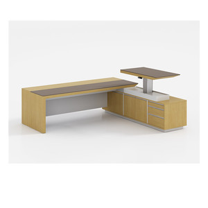 Tavolo di lusso Executive scrivania in legno impiallacciato con soluzioni di stoccaggio e mobili per ufficio di gestione dei cavi - Product Image 2