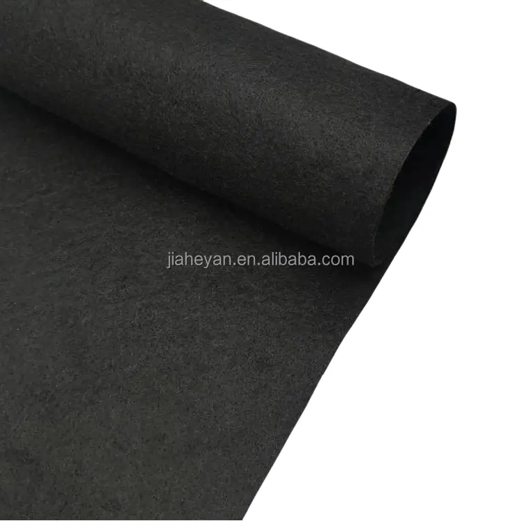 High strength tensile polyester needle punched non woven fabric soft stiff white black felt PET nonwoven felt fabric roll