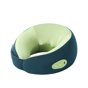 Masajeador de cuello con almohada en forma de U, masaje de amasamiento con calefacción recargable para viajes y uso en la oficina, color verde aguacate - Product Image 2
