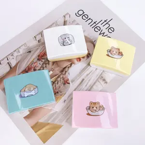 Wholesale Lovely Pocket Customized Colorful Cartoon Contact Lens Travel Kit Candy Color Lens Cases