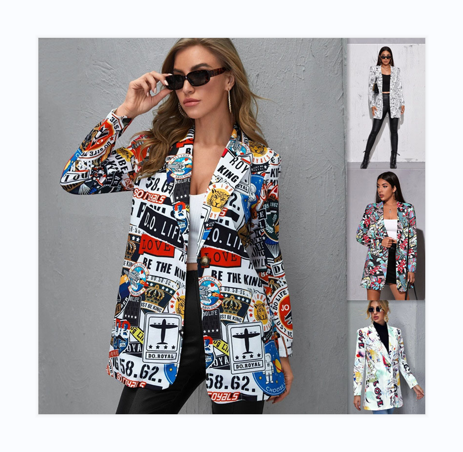 CS042 New trend high street cheap price notched casual blazer jacket suits set women blazer