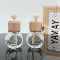 Diffuseur de parfum pour voiture, flacon d'huile essentielle, aromathérapie, flacon de parfum pour voiture en verre transparent vide