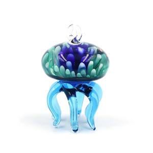 El yapımı Murano camdan ahtapot figürü, asılı süs, şeffaf denizanası desenli sanat dekoru, kişiye özel. - Product Image 5