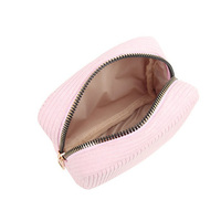 Mini sac de maquillage carré de couleur unie à la mode en gros personnalisé sac cosmétique portable en velours côtelé doux avec fermeture à glissière