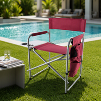 Chaise de camping pliable moderne en acier inoxydable, légère et durable, avec table d'appoint, idéale pour les directeurs de camping – Conception personnalisée