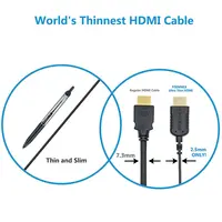 4K 60hz Delgado HDMI a HDMI Cable Compatible con Thunderbolt 3 para interruptor de ordenador portátil PS4/PS3 cable OD 2,5mm