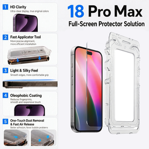 Manufacturer Custom Auto Alignment Tool Tempered Glass <b>Screen</b> <b>Protector</b> for iPhone 18 Dust Free Dirt-resistant Easy Installation - Product Image 1