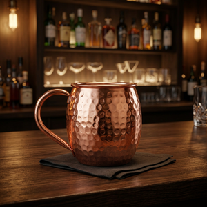 Hammered Copper Mule <b>Mug</b> 16oz <b>Insulated</b> Vintage Style For Hot Drinks - Product Image 1