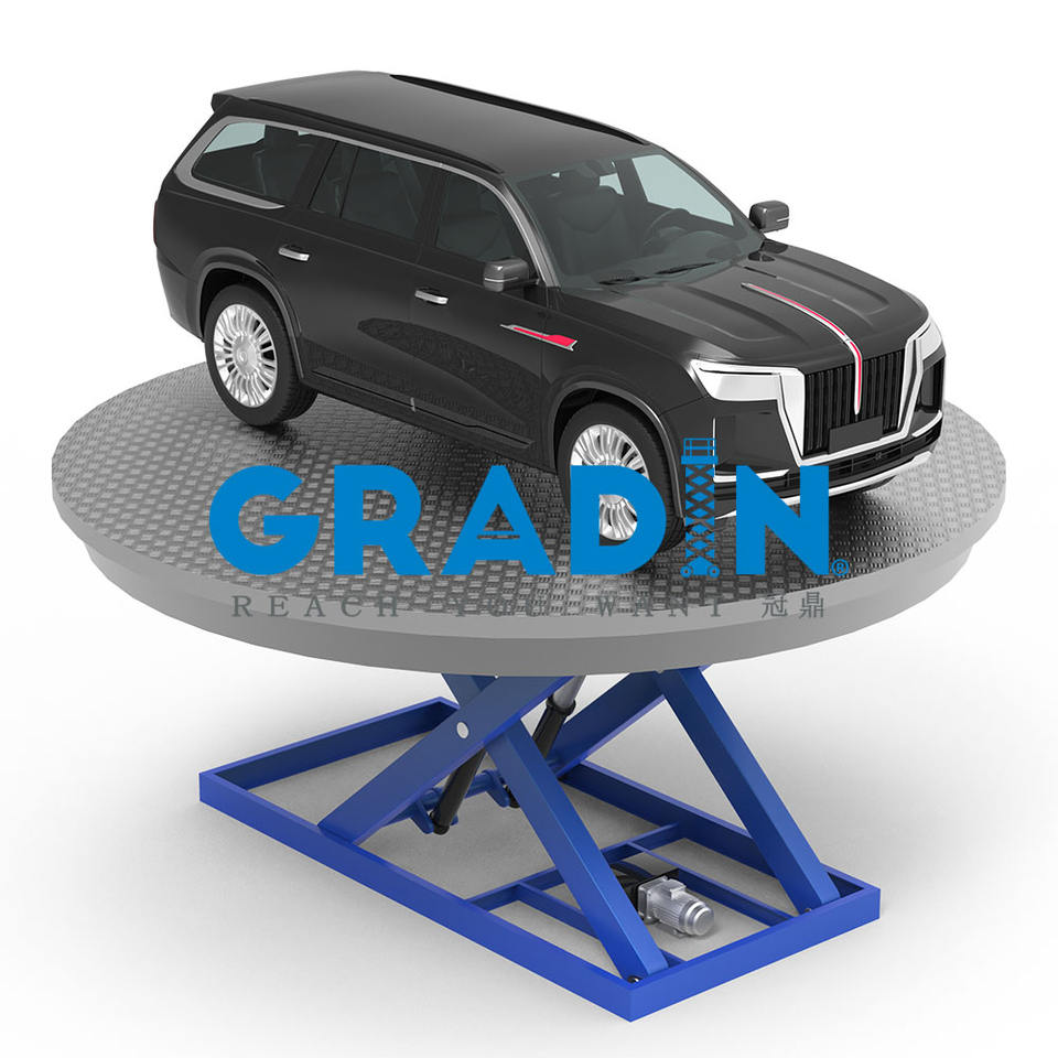 Drivetrain Table Customized Hydraulic Vehicle Scissor Lift Table with Rotating Platform ...
