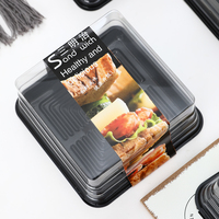 Boîte à blister carrée pour mini-gâteau de 4 pouces Boîtes en plastique PET pour desserts Mooncake Petit récipient à muffin simple avec couvercle transparent