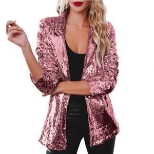 Blazer pour femme, style tendance 2024, personnalisable, petit blazer, manteau à paillettes, veste à paillettes brillante - Product Image 1