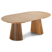 Ensemble de table à manger pour 4, 6 ou 8 personnes, transformable, extensible, luxe, moderne, table à manger ovale ronde extensible en bois