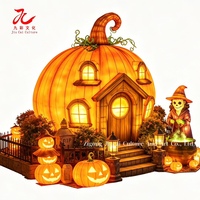 Lanterne chinoise personnalisée en soie, maison citrouille, lanterne de festival, artisanat traditionnel pour Halloween, fournitures de fête festive
