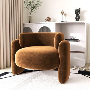 Sofá Individual Nórdico para Sala <span class=keywords><strong>de</strong></span> Estar, Dormitorio, Recepción, Salón <span class=keywords><strong>de</strong></span> Belleza, Área <span class=keywords><strong>de</strong></span> Descanso, Estilo Crema, Sillón Perezoso - Product Image 6