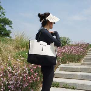 LILALILA personalizzato Shopping Beach damigella d'onore regalo ricamato borse <span class=keywords><strong>iniziali</strong></span> in tela <span class=keywords><strong>con</strong></span> Logo stampato personalizzato - Product Image 4