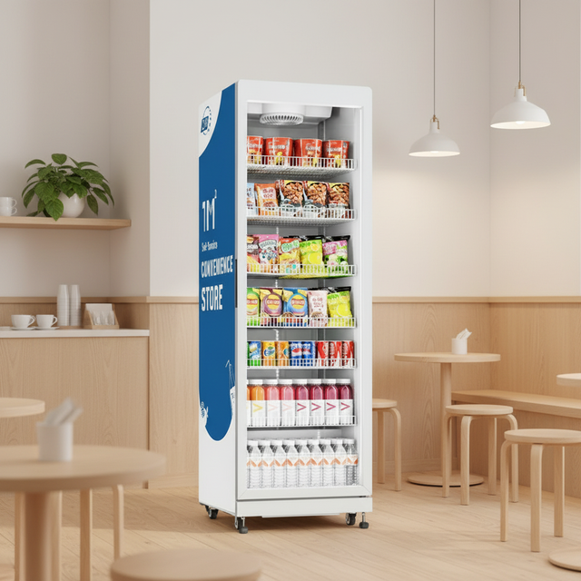GS Vending AI Smart Refrigerated Snack Food Cold Beverage Combo Vending Machine 510L Camera Monitoring SDK WiFi Stainless Steel
