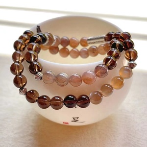 Cristal de roca negro natural y pulsera de cristal de cuarzo ahumado, joyería de moda de cristal curativo para regalos - Product Image 4