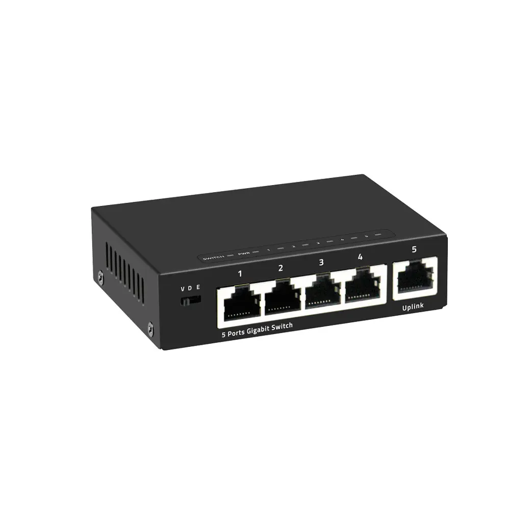 Interruptor de rede fabricante 5 portas sem gestão 1000mbps ethernet switch