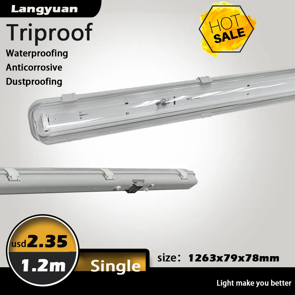 IP65 IK08 1x136W 2x26W Led Surface Mounted Single T8 Tube Batten Triproof Light Double T8 Fluorescent Lamp