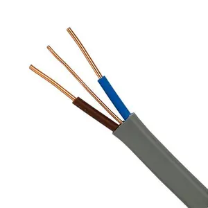 600V 3 Core Flat White Yellow Building Wire 14/2 14/3 12/2 10/2 8/2 6/2 4/2 W/G Solid Copper CU Electrical Cable