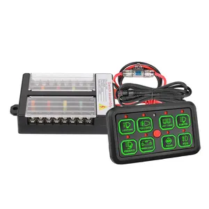 Iluminación trasera regulable con caja de Control táctil delgada, retroiluminación verde, Panel de interruptor de luz multifunción Led Universal para coche