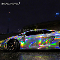 Super extensible LS-05 Chrome Laser Rose Rouge Premium Offre Spéciale Voiture Vinyle Wrap Brillant Brillant Décalcomanie