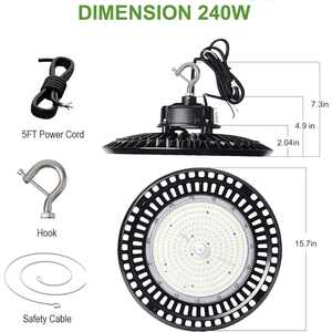 150W สำหรับไฟทรงสูงยูเอฟโอ LED 5000K สีอุณหภูมิตะขอเปิดดีไซน์ DLC + ETL ได้รับการรับรองสำหรับคลังสินค้าให้แสงสว่างในอาคารโรงงาน - Product Image 3