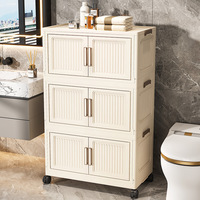 Armoire de Rangement Pliante en Plastique Multi-Niveaux de 40-80 cm de Large pour Jouets Bébé et Enfants, Salon et Maison
