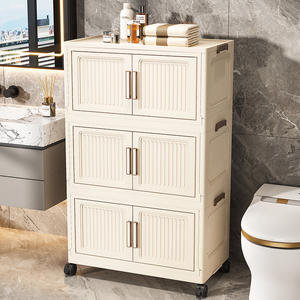 Gabinete de almacenamiento plegable de plástico de <span class=keywords><strong>40</strong></span>-80 de <span class=keywords><strong>ancho</strong></span>, estante doméstico multicapa para almacenamiento de juguetes para bebés y niños, sala de estar - Product Image 4