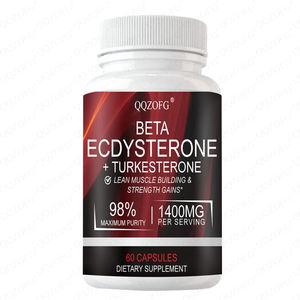 Beta <span class=keywords><strong>Ecdysterone</strong></span> + Turkesterone 1400mg 98% Purezza per Aumento Massa Muscolare Magra e Forza 60 Capsule Migliora la Sintesi Proteica - Product Image 1