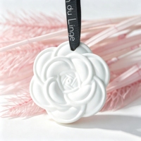 Diffuseur d'huiles essentielles en céramique et plâtre parfumé, en forme de fleur, pour voiture, avec logo personnalisé, à suspendre
