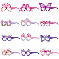Kit de lunettes papillon en papier pour fêtes transfrontalières d'anniversaire pour enfants et adultes - Accessoires photo amusants et fournitures de décoration